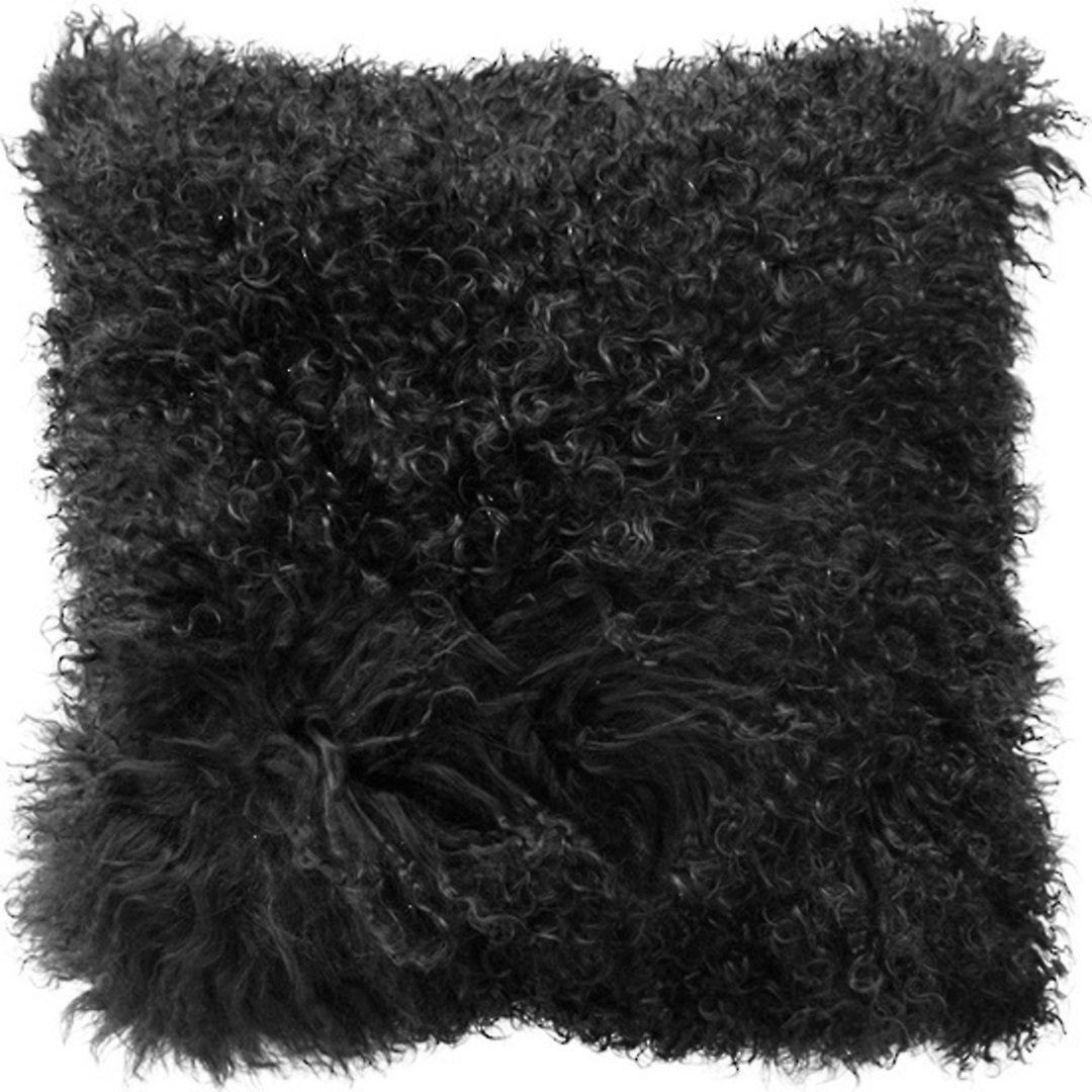 Furtex - Meru Tibetan Lamb Fur Cushion - Black image 0